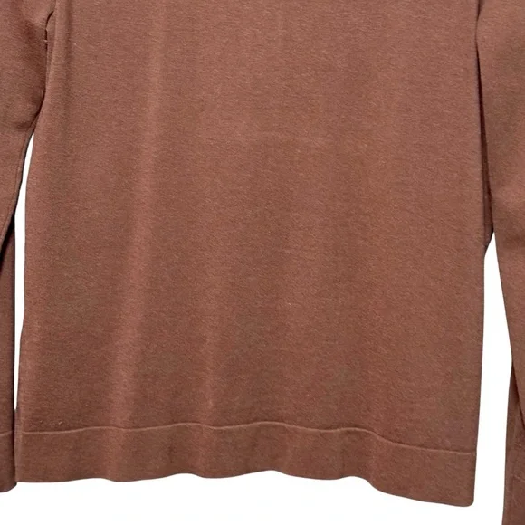 August Silk Silk Blend Chocolate Brown Long Sleeve Button Front Cardigan Sweater - Picture 9 of 11